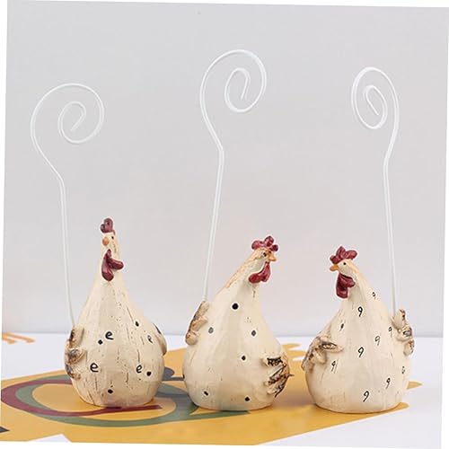 Miniatura 5 de Lurrose Soporte de escritorio para tarjetas de visita de pollo, soporte de escritorio rústico para decoración de mesa, titular de la tarjeta de