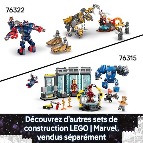 LEGO ǀ Marvel Iron Man et War Machine Contre Les Drones de Hammer - Jeu de Construction - 2 Minifigurines & 2 Figurines d'action avec Lance-Tenons - Cadeau de Super-Héros pour Garçon dès 7 Ans 76320