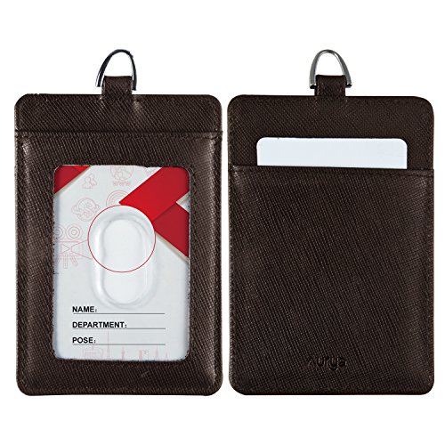 Porta badge, verticale in vera pelle carta d'