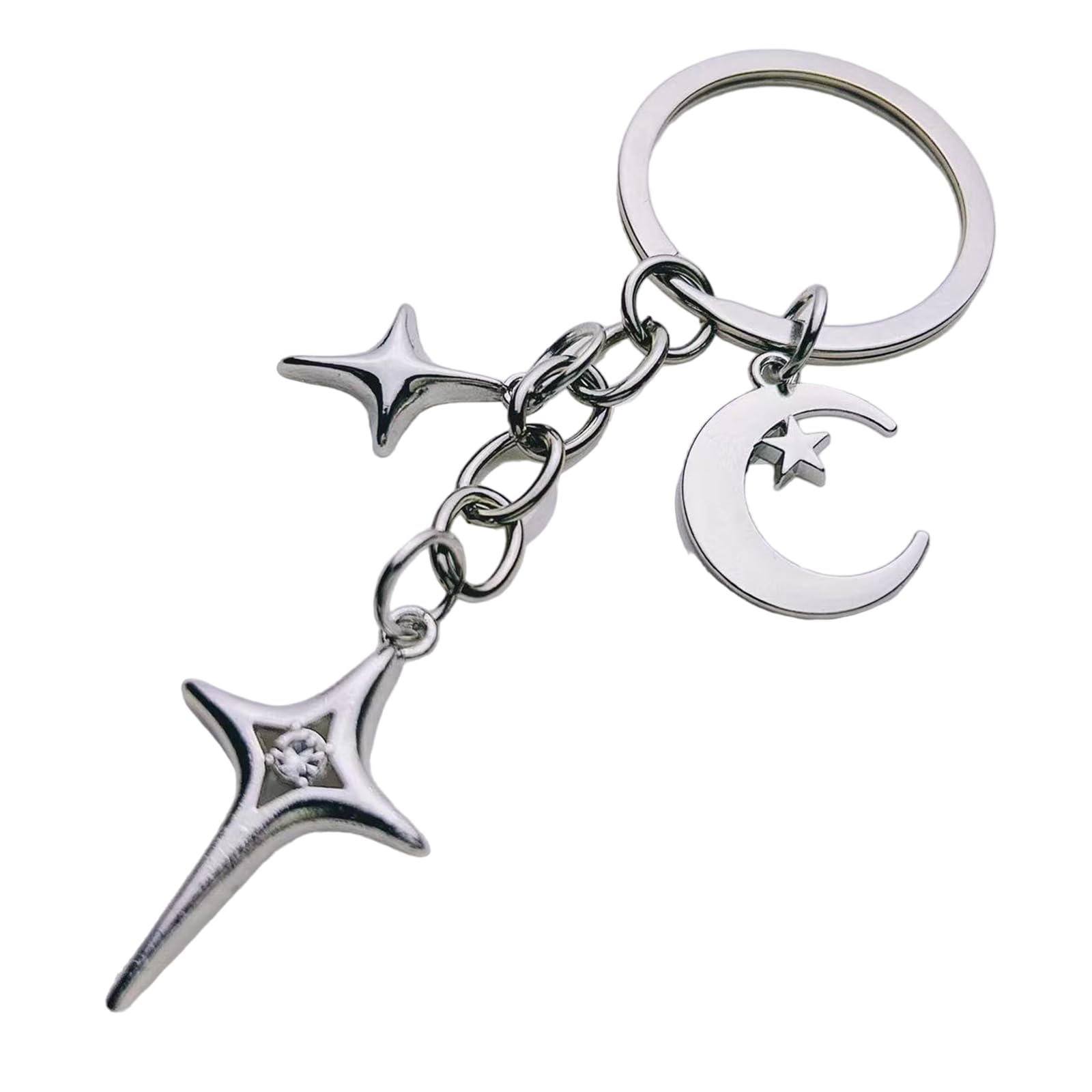 Amazon.co.jp: 実用的な星型キーリングユニークなキーリングメタル  