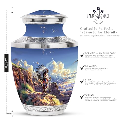 Image of Native American Urns for Ashes - Urns for Human Ashes - Urn for Ashes for Women - Cremation Urns for Burial - Cremation Urns for Adult Ashes Women (10 inch Pack of 1)