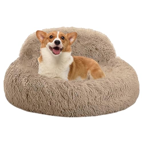 Generico Cuccia Rilassante Per Cani | Cuccia Rotonda Morbida per Cani,Divano Accogliente con Bordi Alzati Antiscivolo per Sonno Notturno e Riposo Quotidiano in Casa e Camera da Letto