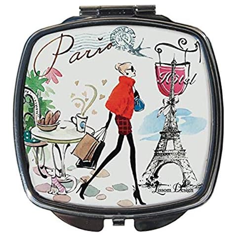 Compact Mirror with Magnification and Paris Fashion Design Cover