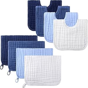 Tatuo 8 Pcs Baby Muslin Bibs &...