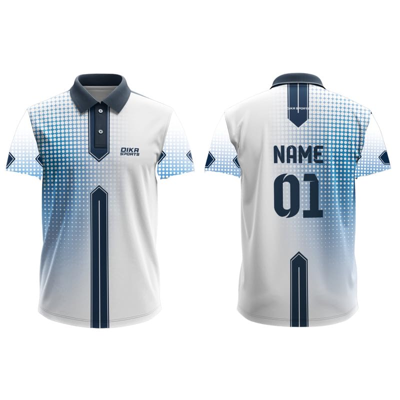 Image of Dika Sports Cricket Custom Player Name and Number Jersey Cricket Tshirt for Men | 2 Year to 5XL
