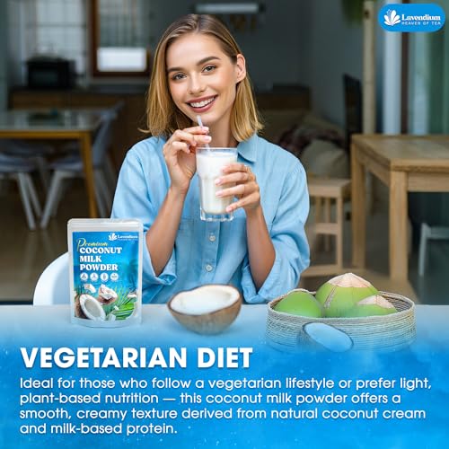 20oz (1.25 lbs) Coconut Milk Powder, 100% Natural, Unsweetened, Perfect for Cake, Coffee, Tea, Creamer Alternative, No Additives, No Gluten, Vegetarian