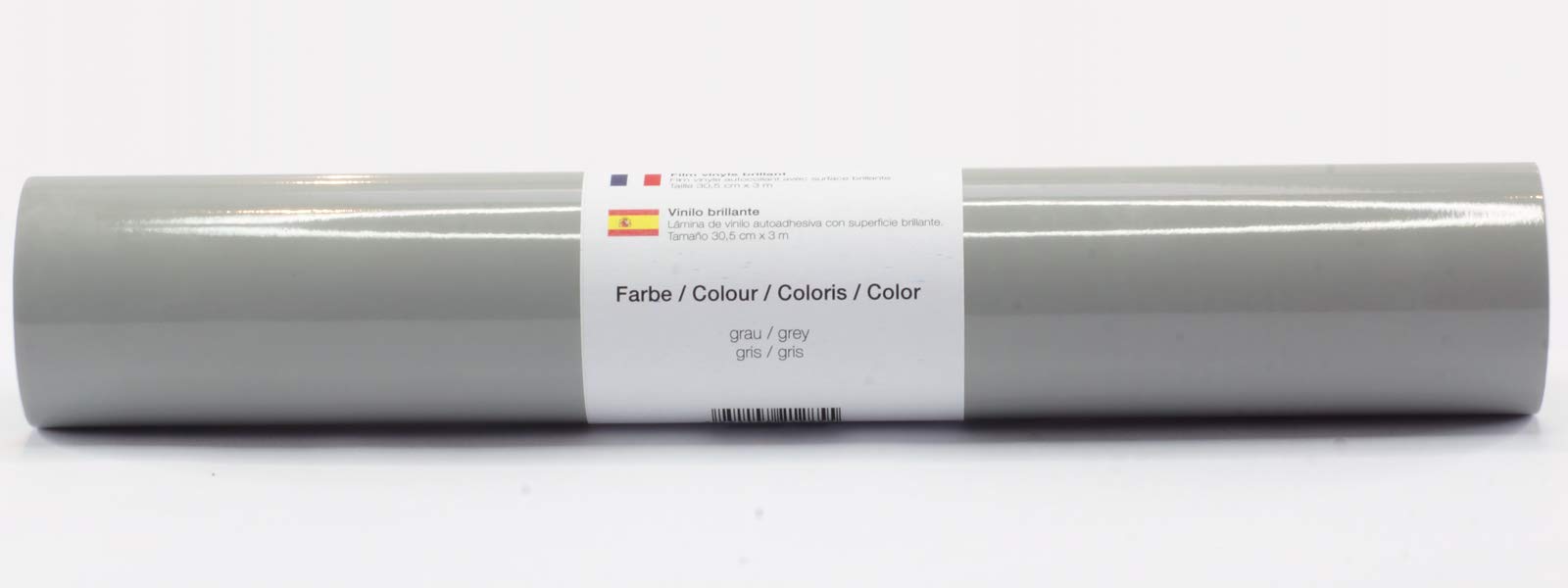 Plotterfolie Vinylfolie – Glänzend, 30,5 cm x 3 m, 39 Farben, Grau 104