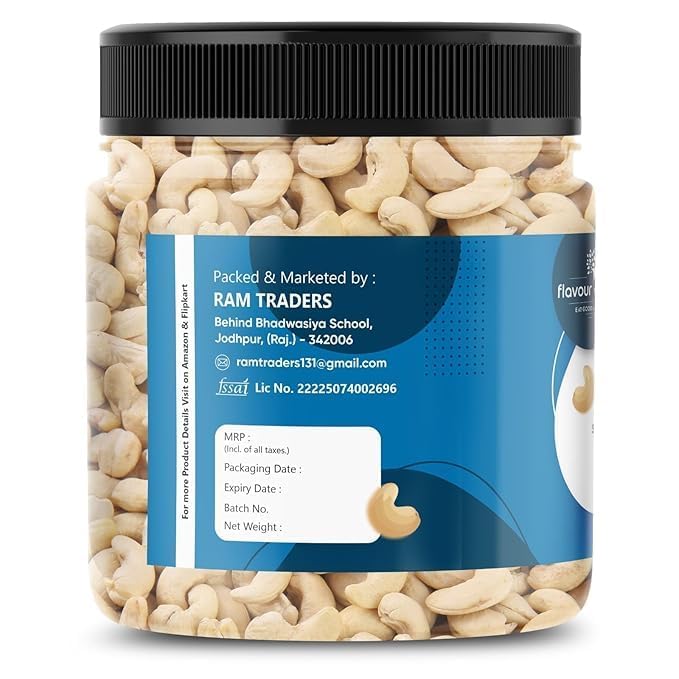 Image of Flavour Delight Premium Cashews (500g) | Whole Natural Kaju | Unsalted & Fresh | Perfect for Cooking & Snacking