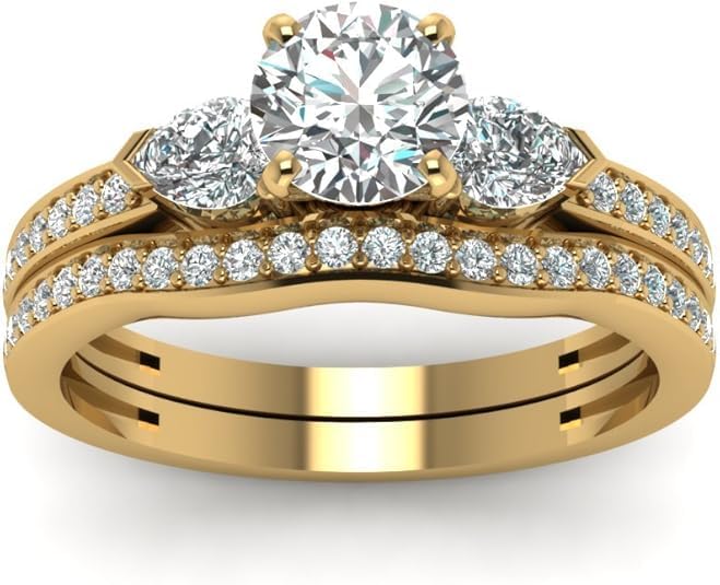 10K 14K 18K Gold Round Cut Moissanite Wedding Ring Sets for Women,1.75/2.75 CTW Moissanite Engagement Ring Sets Wedding Engagement Anniversary Bands Set Free Engraved4