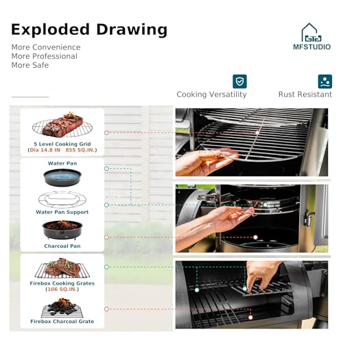 Mfstudioextralargeverticaloffsetsmokerheavydutyverticalcharcoalsmokergrillbbqgillwithoffsetsmokerbox961sqincookingareawithpushoutashtrayforsmokingblack Urban Country Home Decor Mfstudio extra large vertical offset smoker heavy duty vertical charcoal smoker grill bbq gill with offset smoker box 961 sqin cooking area with push out ash tray for smoking black urban country home decor