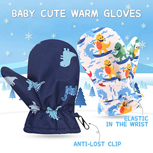image for RAOEXI Baby Boys Waterproof Mittens Toddler Girls Winter Snow Gloves K