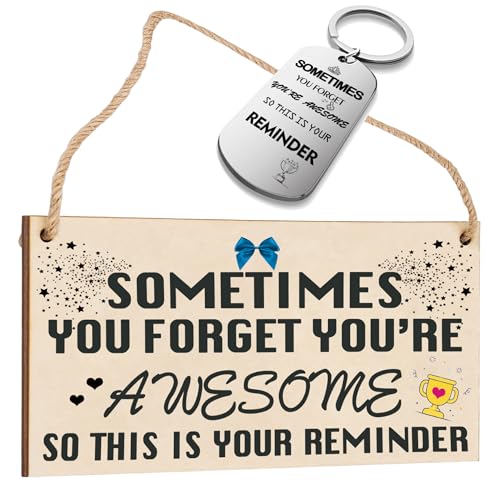 Coworker Gifts for Best Friends Women Birthday Inspirational Present Appreciate Gifts under 10 Dollars for Assistant Teacher Mom Sister Xmas Thank You Gifts-Wood Sign with Bonus Keychain