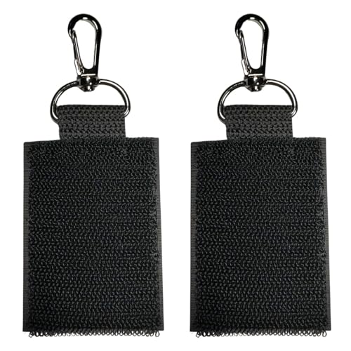 ワッペン ホルダー WappenCook ベルクロパッチ専用 キーリング 面ファスナー マジックテープ タクティカル ミリタリー サバゲー 戦闘服 (2個セット ナスカン ブラック サイズ 約 5cmx7cm)