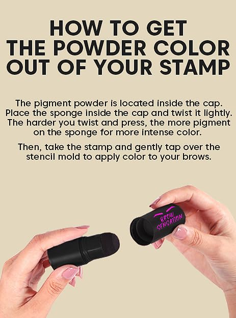 Miniatura 9 de Kit de sellos para cejas, impermeable, fácil de usar, kit de plantillas para cejas de aspecto natural, con bolsa de viaje y dos tubos de tamaño