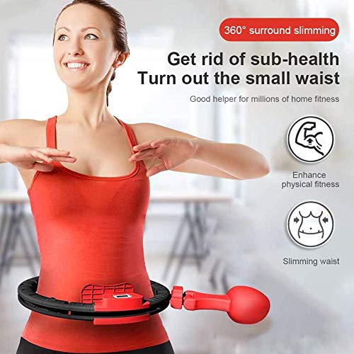 Pzikork Smart Hula Hoops Intelligent Counting Auto-Spinning Hoop, Adjustable Waist Slimming Fitness Waist