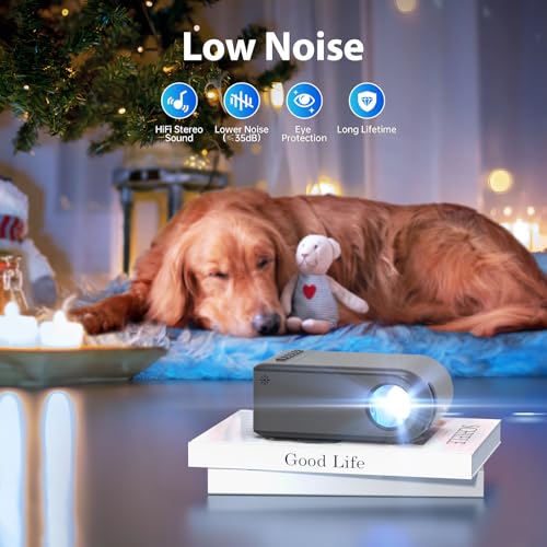 mini projector projector with wifi and bluetooth portable movie projector 1080p support with built-in speaker compatible with tv stick smartphonehdmiusb indoor amp outdoor use