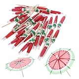 DECOMELODY 50個 傘ピック フルーツピック パーティー装飾用ペーパー傘 飲み物やケーキに ハワイアンデザインのトロピカルアクセント 家 業務用