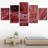 SIGNWIN 5 Panel Canvas Wall Art Modern Art 3D Abstract Abstract Brushstroke Contemporary Digital for Home Decorations Ready to Hang - 60