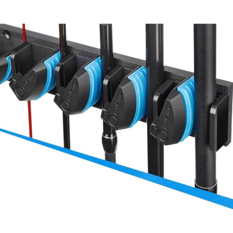 DE.HOME Wall Mount Fishing Rod Rack, 9 Rod Garage Storage Organizer, Boat and Garage Fishing Tackle Wall Mount Bracket