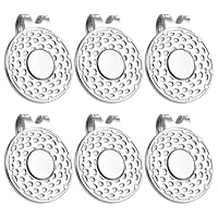 Gosknor 6 Stück Magnetische Golfballmarker-Hutclips, Starke Magnetclips aus Metall Golf Dekorationszubehör für Hüte Hosen Taschen Handschuhe Gürtel Geschenk für Männer und Frauen (Silber)