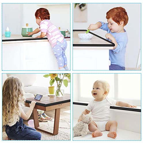 Image of SYGA Baby Safety Strip Furniture Edge Guard Cushion Corner Cover 2 Meter 6.5 feet Tape Infant Bump Protector (L Shape Black)