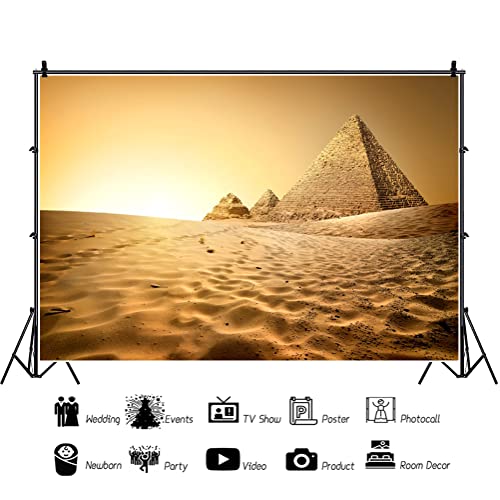 LFEEY 7x5ft Egyptian Pyramids Backdrop Egypt Ancient Architecture Ruins Photography Background Sky Clouds Photo Studio Props Adult Boy Girl Artistic Portrait Nature Scenic Vinyl Wallpaper