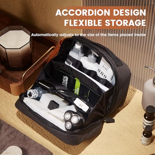 ROWNYEON Toiletry Bag for Men, Waterproof Travel Toiletry Bag with Hanging Accordion Design, Large Capacity Toiletries Bag for Easy Storage4