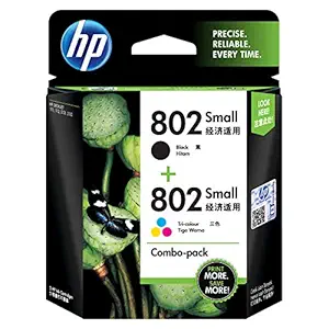 HP 802 2-Pack Small Black/Tri-Color Original Ink Cartridges