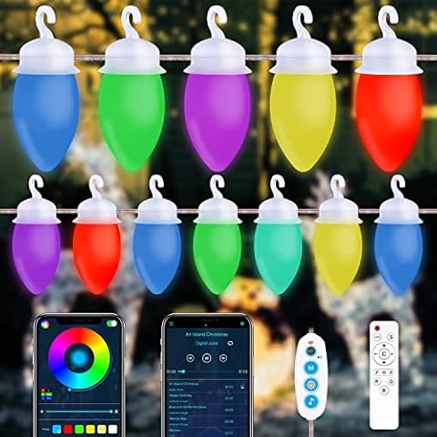 TISOFU Smart Outdoor String Lights with 20 Dimmable IP65 Waterproof Warm White LED Bulbs APP & Remote Control String Lights (Modern) Cover
