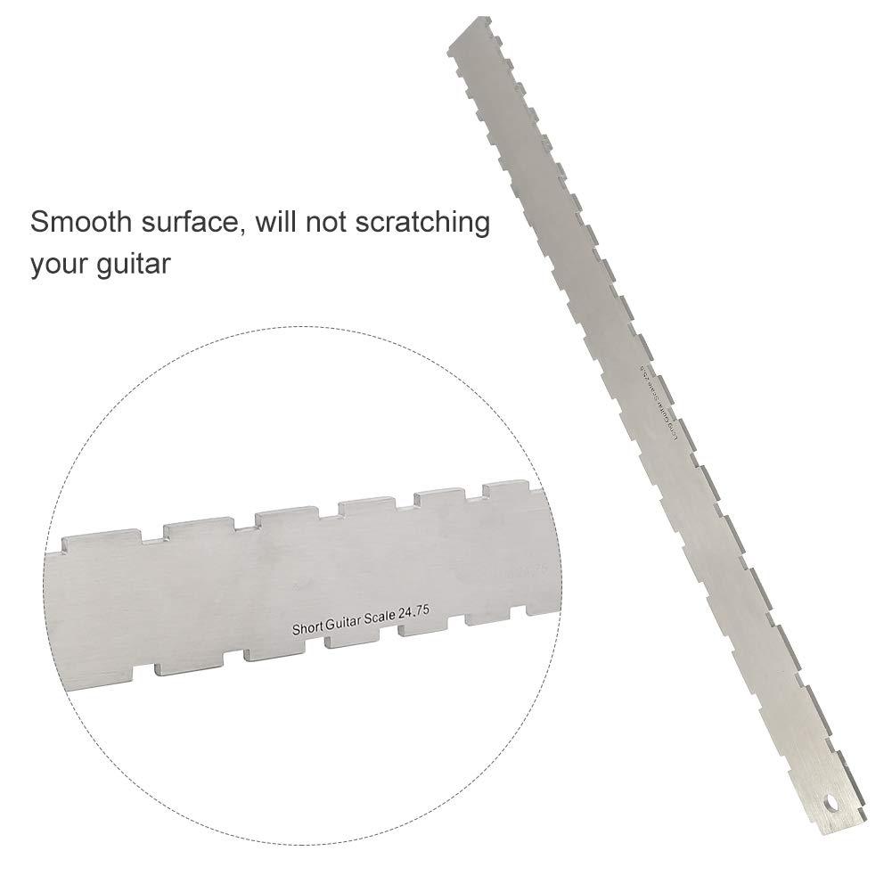 Gitaarhals Inkeping Rechte Rand Liniaal, Gitaar Hals Liniaal Gitaar Hals Inkeping Rechte Rand Luthiers Tool Voor De Meeste Gitaar Fretboard En Frets, Zilver
