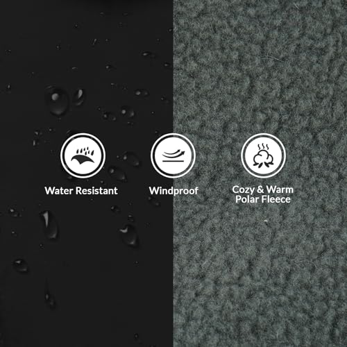Wasserdichter Hundejacke, Warme Mantel Winter Hunde Jacke Winddichte Hundekleidung Weste Schneeanzug Hund Bekleidung Winter(Schwarz, L)