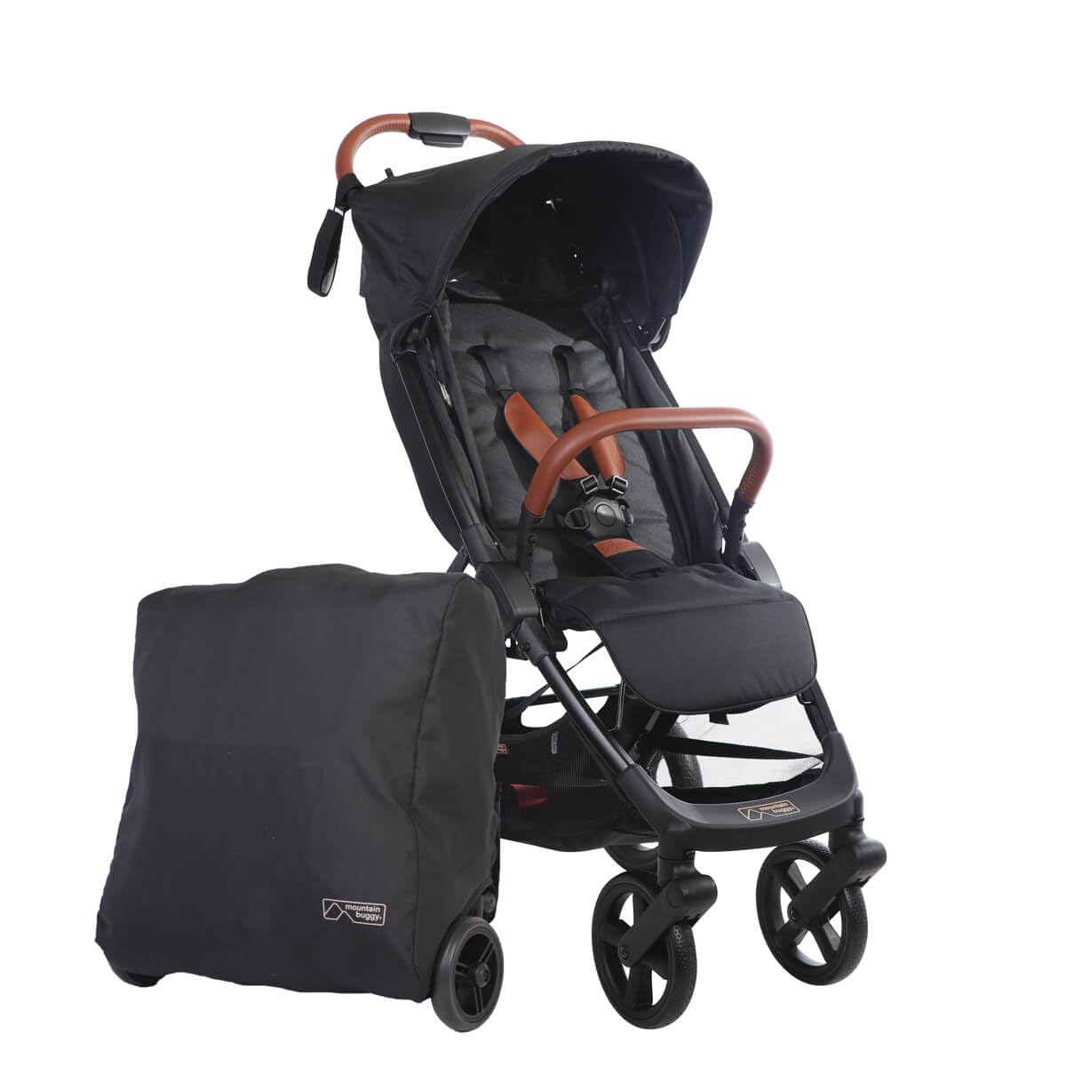 Mountain Buggy Nano Urban Kinderwagen, inkl. Frontbügel, 2 Rädersets und Reisetasche