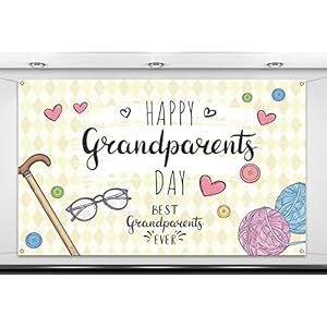 Nepnuser happy grandparents day photo booth backdrop school event retirement love grandparents party decorations grandpa grandma holiday photo wall decor 5936ft  urban country home decor