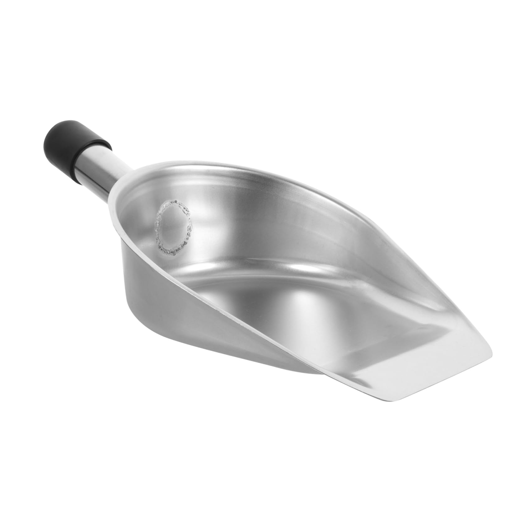 Beavorty Handheld Dustpan Metal Hand Rice Server Spoon Dust Pan Large Metal Dust Pan Handheld Scooper Dust Pans with Handle Ice Cube Durable Dust Pan Stainless Steel Office Pot Flour Spoon