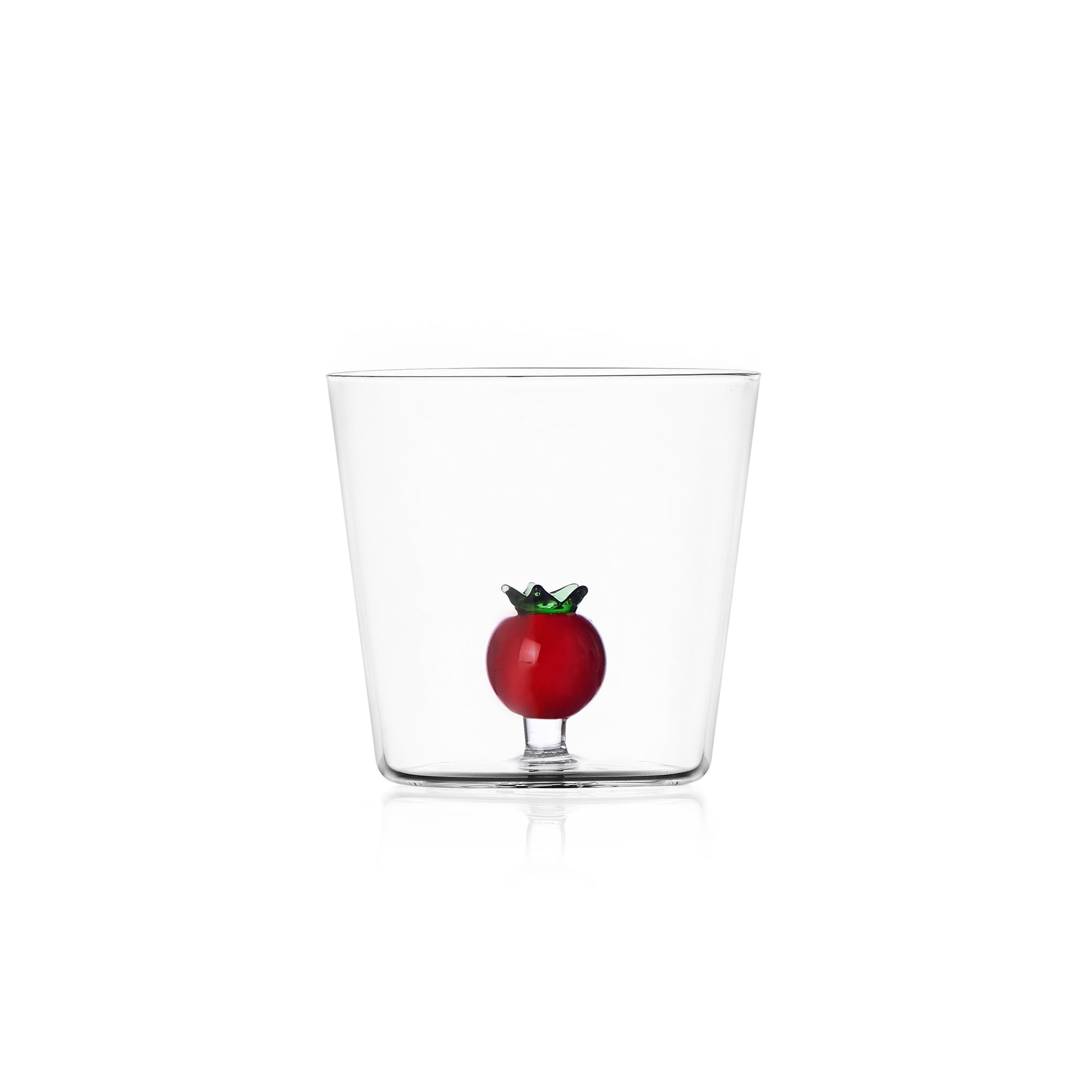 Ichendorf Milano Tomato Tumbler, Vegetables Collection, 35 cl, Borosilicate Glass, Handmade