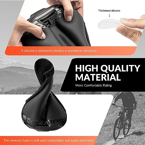 ROCKBROS Gel Bicycle Saddle Cover, Padded, Soft Bicycle Seat Pad for Mountain Bike Road Bike & E-Bike - Image 3