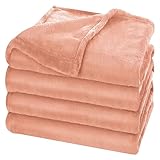 Fleece Blanket Lightweight Throw Blankets for Sofa,Couch,Bed,Super Soft Cozy Microfiber Blanket(Coral Pink，5060)