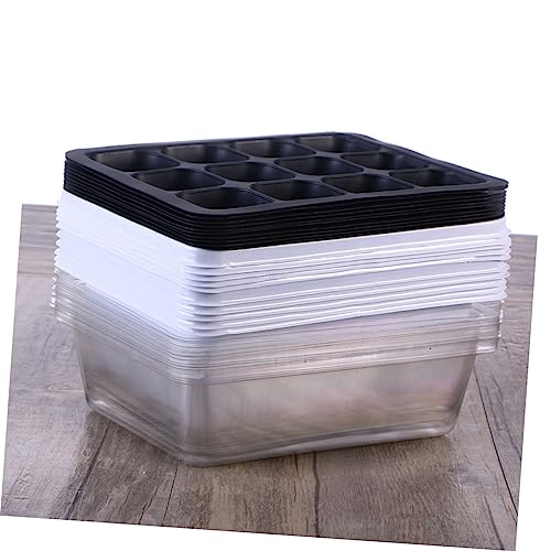 GANAZONO 5 Conjuntos 12 Micro Greens Mini Plantas Flores 12 Furos Bandeja De Mudas Prato De Flores M