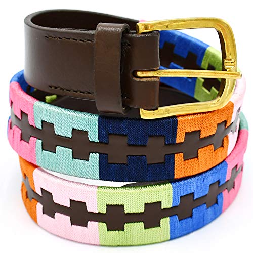 Lifeline Instruments Cinturón De Polo Argentino De Cuero Marrón Bordado Para Hombres Y Mujeres Unisex 42" Cover