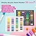 Ohuhu Acrylic Paint Markers Cotton-core: 36 Colors Dual Tips (Brush & Fine) Paint Pens High Opacity Acrylic Markers Waterproof Lightfast for Rock Painting Easter Eggs Wood Glass Ceramic Canvas