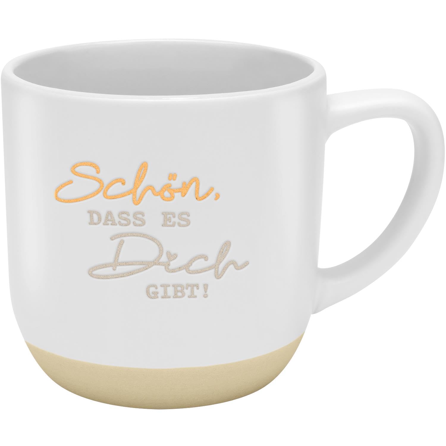 GRUSS & CO Tasse mit Garvur "Schön,dass es dich gibt" | Steinzeug, 40 cl, mehrfarbig | Geschenk Freunde, Geburtstag | 48987