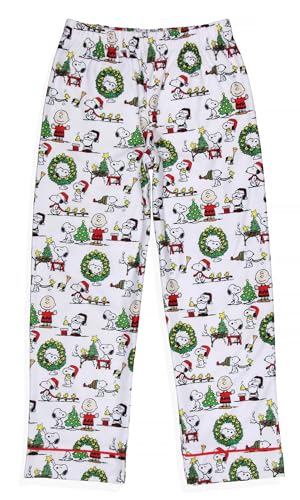 INTIMO Peanuts Charlie Brown Snoopy Button Sleep Family Conjunto de pijama de Natal, Branco para men