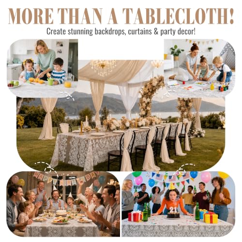 Image of Disposable Tablecloth Roll, 54 x 300Ft Lace Plastic Table Cloth