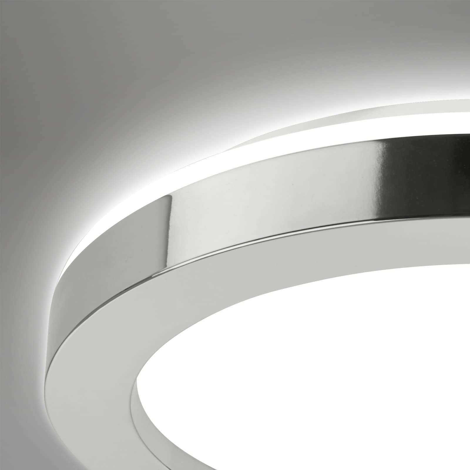 BRILONER - Plafoniera da bagno a LED con retroilluminazione, lampada da bagno a LED IP44, molto luminosa 3600 lumen, luce bianca neutra, cromo, 410x60 mm (DxH)