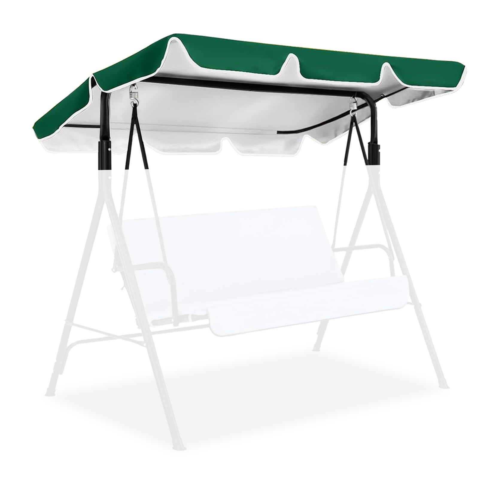 Toile de Rechange pour Balancelle, Toit de balancelle de Jardin Exterieur à 3 Places, Toile Oxford 420D, Protection Contre Les Rayons UV, 210 x 145 cm (Vert)
