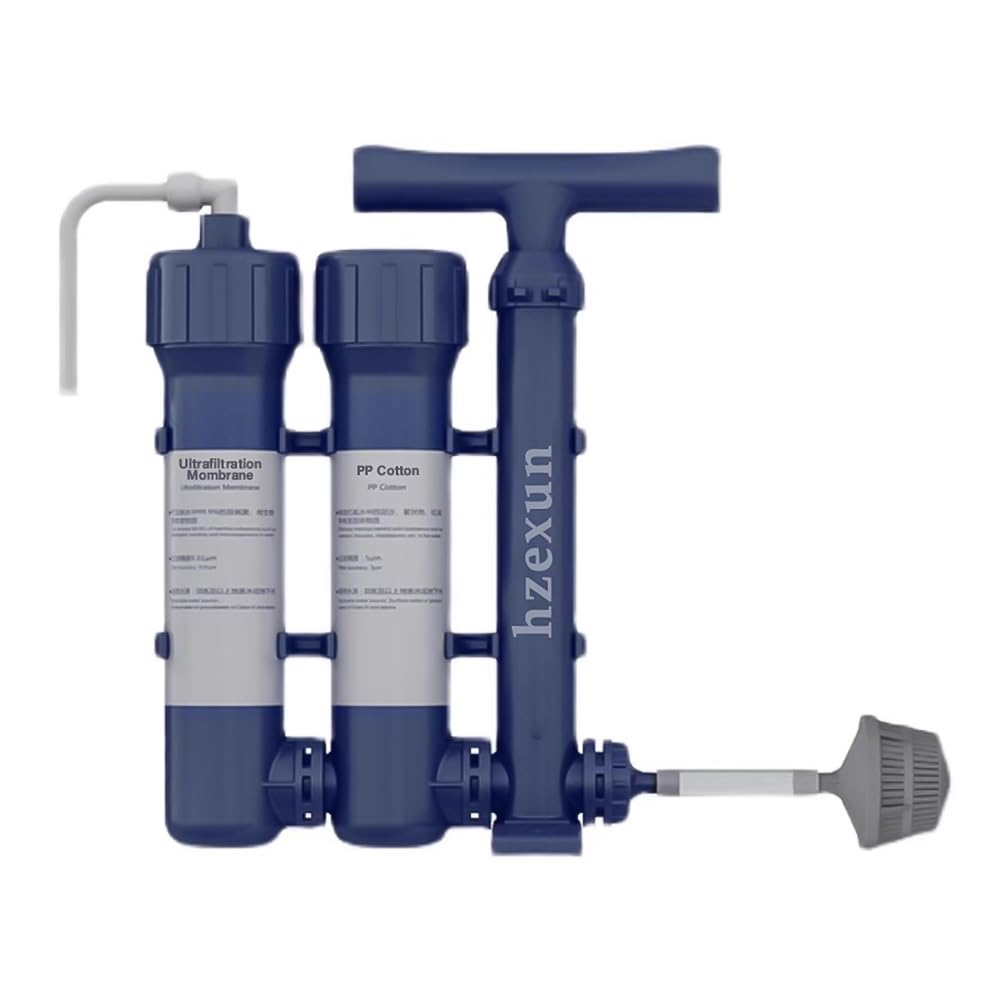 Wasserfilter Outdoor,Wasserfilter Camping Filtersystem mit Handpumpe filtert 99,99% Bakterien für Trinkwasser Notfälle,Wandern, Reisen