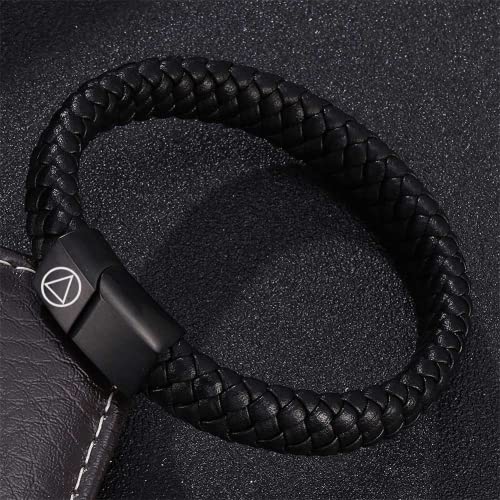 NA Sobriety Jewelry Gifts for Men Women,Inspirational Leather Recovery Bracelets, Personalized Narcotics Alchohol Addiction Recovering Gifts for Friends Family, 8.07 Inch4