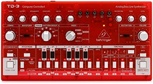 Behringer TD-3-SB Analog Bass Line Synthesizer - Strawberry