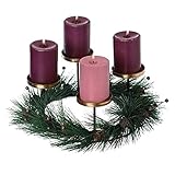 Roman Inc. Pine Wreath with Metal Votive Holders