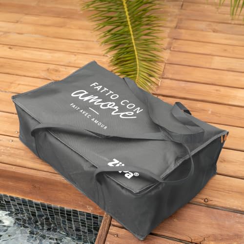 ZiiPa • Ofenabdeckung • Fontana • Schiefer • Schutzhülle • Wasserdicht • Einfacher Verschluss • 64 x 40 x 20,5 cm